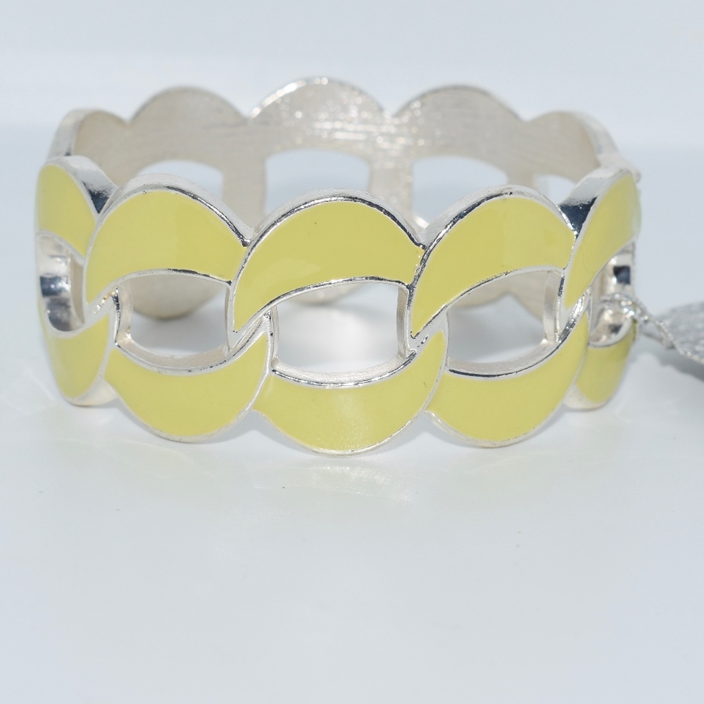 Lime & Silver Clamp Bracelet - Brand New NWT